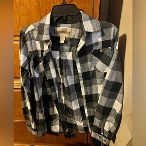 Long sleeve plaid shirt.